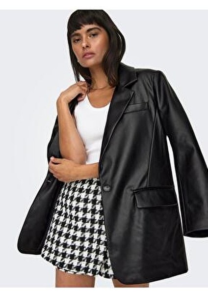 Onllana Kadın Midi Uzun Kol Düz Siyah Ceket Günlük Kullanım İçin Şık Tasarım indirimleri