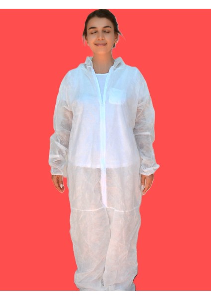 White Guard_10 lu Pakette 25 gr Ss Tek Kullanımlık Tulum,kullan At Tela Tulum