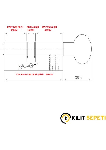 Kale 164SMC Sistem Mandallı Barel 40+10+45=(95 mm) fiyatları