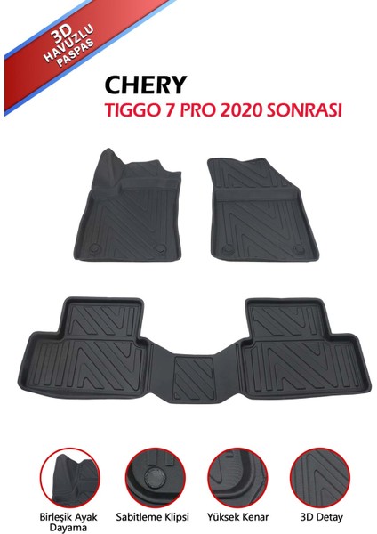 Havuzlu 4d Siyah Paspas Takımı,chery-Tıggo 7 Pro 2020 ve Sonrası 4d Havuzlu Paspas fiyatları
