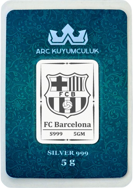 999 Ayar Gümüş Tasarımlı Katalan Ruhlu Barcelona Temalı Hediyeye Özel 5 Gram Gümüş Külçesi-685