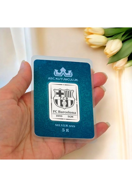 999 Ayar Gümüş Tasarımlı Katalan Ruhlu Barcelona Temalı Hediyeye Özel 5 Gram Gümüş Külçesi-685 fiyatları