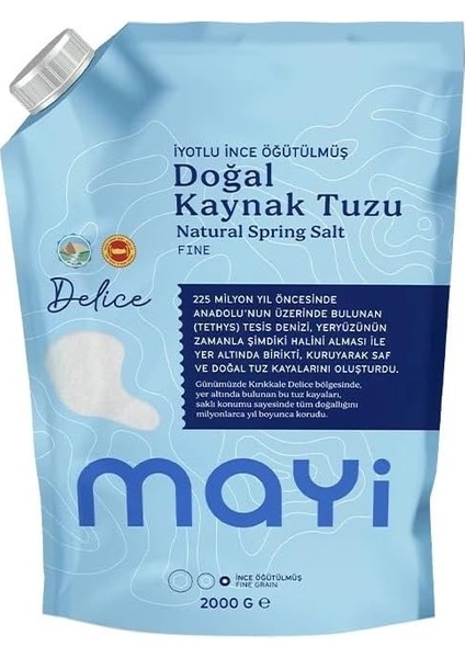 Mayi Tuz Öğütülmüş Sofra Tuzu Iyotlu 2000 gr
