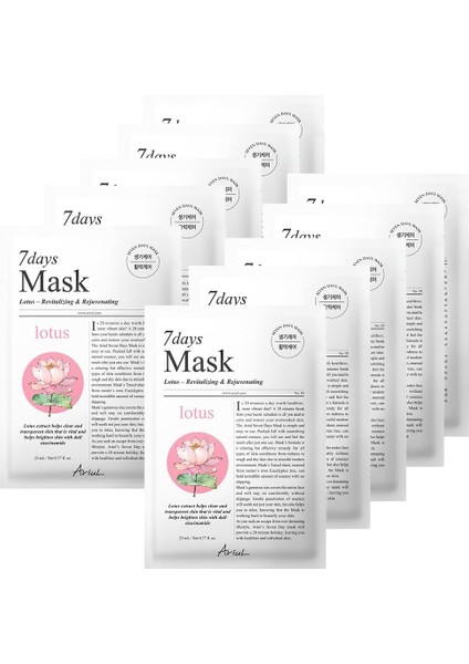 Ariul 7 Days Mask Lotus N - Canlandırıcı & Cilt Tonu Aydınlatıcı Vegan Maske modelleri