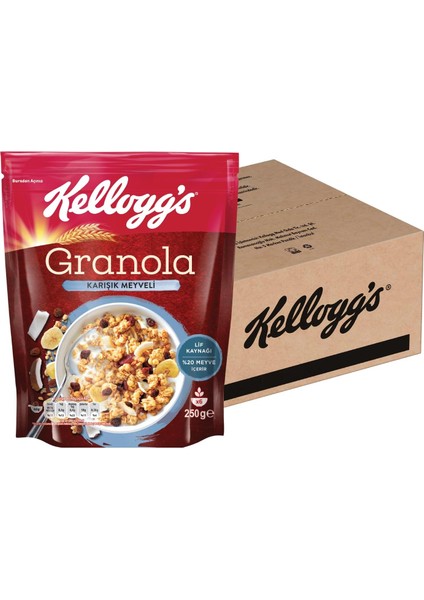 Kellogg&apos;s Karışık Meyveli Granola 250 gr x 6 Adet modelleri
