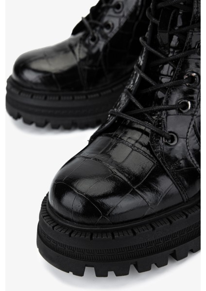 Kadın Deri & Tekstil Siyah Kroko Casual Bot 625 106 Bn Bot SK25-26 Sıyah Kroko modelleri