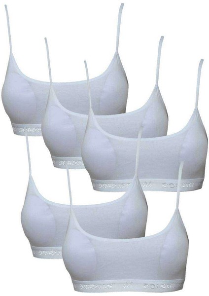 Pedli Ip Askılı Beyaz Büstiyer 5 Adet