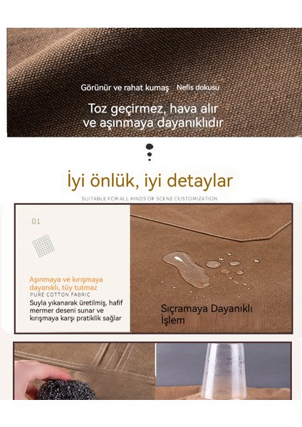 Ev Için Kalınlaştırılmış Tam Pamuklu Kanvas Önlük (Yurt Dışından) fiyatları