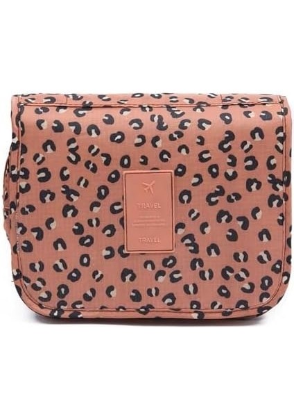 Ecoform Su Geçirmez Organizer Askılı Seyahat Kozmetik Makyaj Çantası Kahverengi