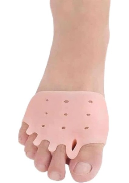 Ecoform Silikon Ayak 5 Parmak Ayırıcı Koruyucu Ayak Gömleği Geçmeli 1 Çift Ten
