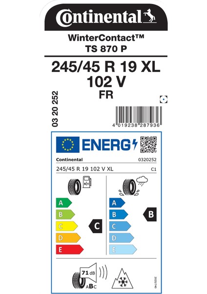 245/45R19 102V Xl Fr TS870P Kış Lastigi Üretim YILI:2025 fiyatları