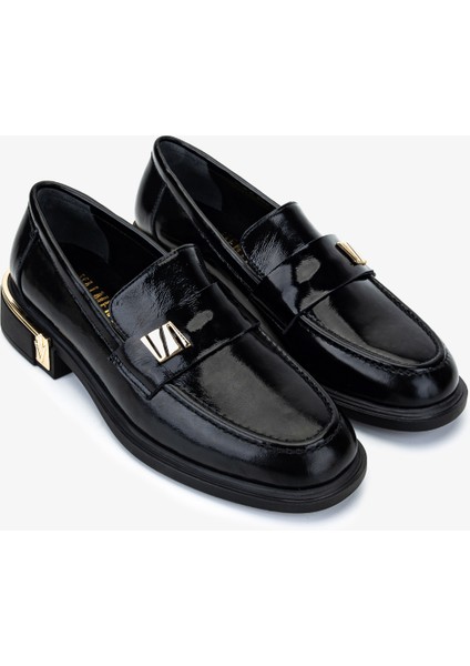 Kadın Hakiki Deri Siyah Rugan Loafer Ayakkabı 1061 5146 Bn Ayk SK25-26 Sıyah Rgn fiyatları