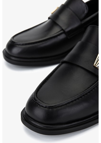 Kadın Hakiki Deri Siyah Loafer Ayakkabı 1061 5146 Bn Ayk SK25-26 Sıyah Dr modelleri