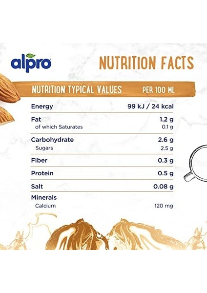 Alpro Barista Badem Sütü 1 L Vegan Laktozsuz Bitkisel Bazlı