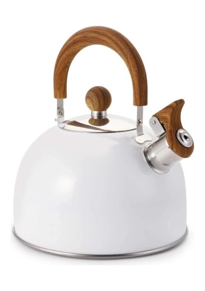 Buğz Paslanmaz Çelik Demlik Beyaz Renk