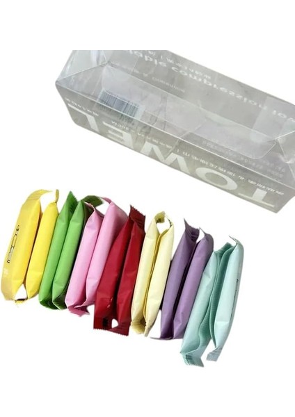 14 Adet Taşınabilir Sıkıştırılmış Havlu Ambalajlı Seyahat Mendilleri Kamp ve Seyahat Bebek Için