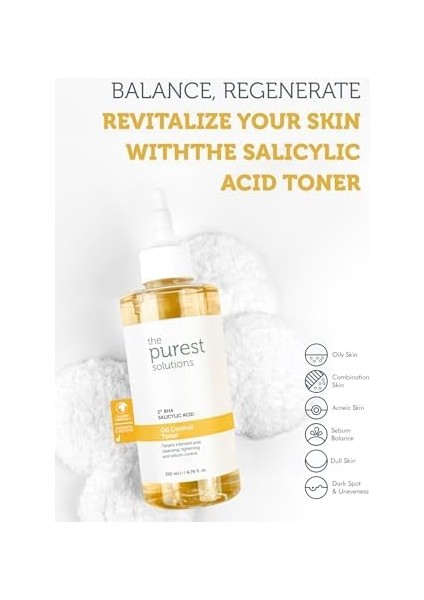 The Purest Solutions, Yağlı ve Karma Cilt Sivilce ve Siyah Nokta Karşıtı, Gözenek Sıkılaştırıcı Salisilik Asit Tonik 200 ml modelleri