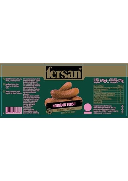 Fersan Kornişon Turşu 720 ml fiyatları