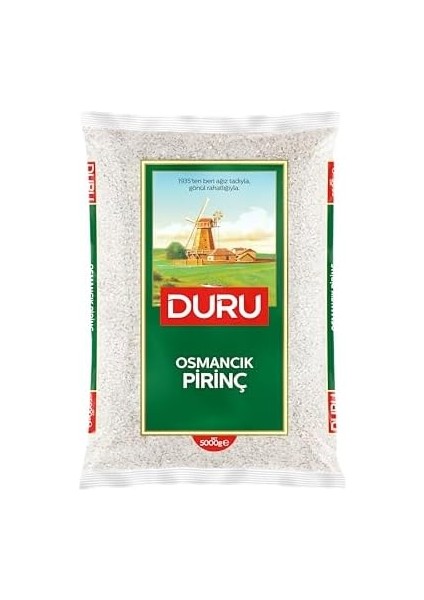 Duru Bak. Osmancık Pirinç 5 Kg, Pilavlık, Kolay Pişen, Tane Tane, Uzun Taneli Yerli Pirinç