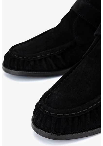 Kadın Hakiki Deri Siyah Süet Düz Bot 1167 1014 Bn Bot SK25-26 Sıyah Suet modelleri