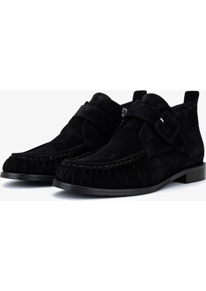 Kadın Hakiki Deri Siyah Süet Düz Bot 1167 1014 Bn Bot SK25-26 Sıyah Suet fırsatları