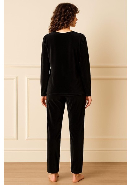 Kadın 13166 Kadife Pijama Takımı Siyah fiyatları
