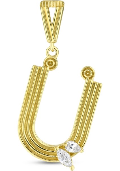 Altın Ü Harf Kolye Ucu - 14K fiyatları