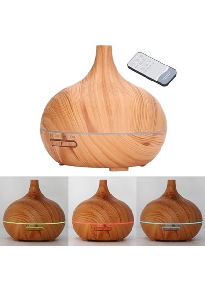 Coverzone Bn-01 Mini Boy 15CM Uçucu Yağ Difüzör 550ML Uzaktan Kumandalı LED Aromaterapi Ahşap Görünümlü Hava Nemlendirici Hava Aroma Nemlendirici Meditasyon Için 15 x 17CM (Açık Kahverengi) fiyatları