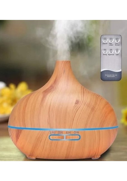 Coverzone Bn-01 Mini Boy 15CM Uçucu Yağ Difüzör 550ML Uzaktan Kumandalı LED Aromaterapi Ahşap Görünümlü Hava Nemlendirici Hava Aroma Nemlendirici Meditasyon Için 15 x 17CM (Açık Kahverengi) modelleri