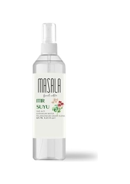 Masala Saf Itır Suyu (Sardunya) 125 ML%100 Doğal Yağlı Hidrosol - Tonik Geranium Floral Water Hydrosol Tonic