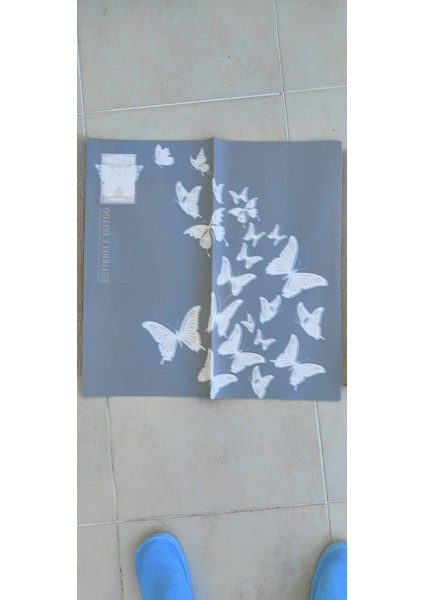 Kelebek Desenli Gri-Kahve Karışımı Çiçek Ambalaj Kağıdı 5’li Set