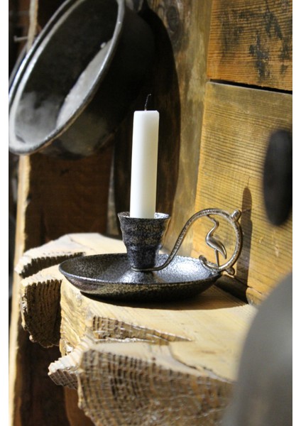 Metal Nostalji Mumluk & El Şamdanı Kendinden Iğneli Mum Hediyeli Gümüş TURNA2623-5 fiyatları