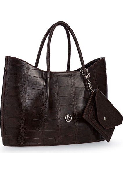 Logo Detaylı Kahve Kadın El Çantası Riv 147-KR fiyatları