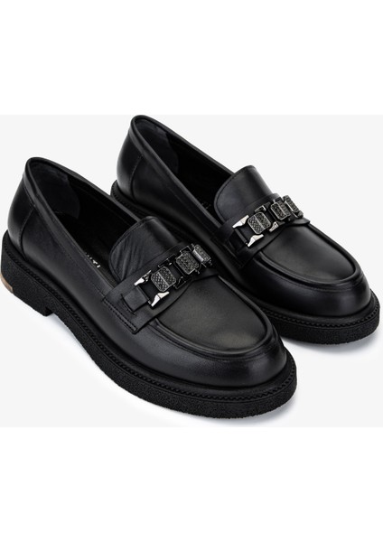 Kadın Hakiki Deri Siyah Loafer Ayakkabı 1061 5138 Bn Ayk SK25-26 Sıyah Dr fiyatları