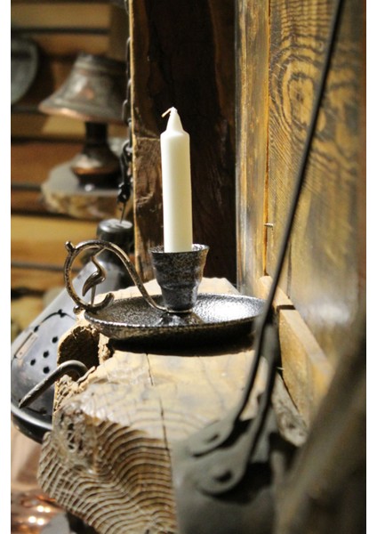 Metal Nostalji Mumluk & El Şamdanı Kendinden Iğneli Mum Hediyeli Gümüş TURNA2623-5 fırsatları