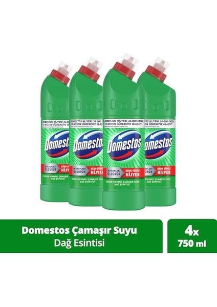 Domestos Yoğun Kıvamlı Çamaşır Suyu Dağ Esintisi 750 ml X4 fiyatları