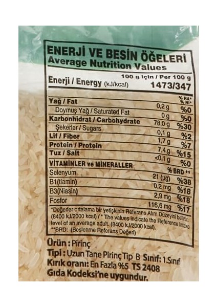 Yayla Tane Tane Pirinç 2 kg