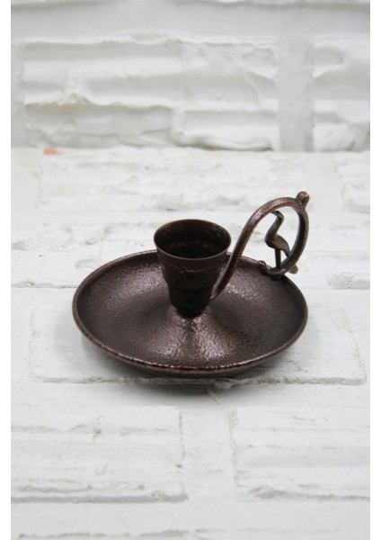 Metal Nostalji Mumluk & El Şamdanı Kendinden Iğneli Mum Hediyeli Acı Kahve Oksit Kulp TURNA2623-3 fiyatları