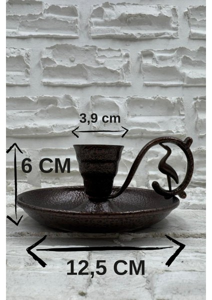 Metal Nostalji Mumluk & El Şamdanı Kendinden Iğneli Mum Hediyeli Acı Kahve Oksit Kulp TURNA2623-3 fırsatları