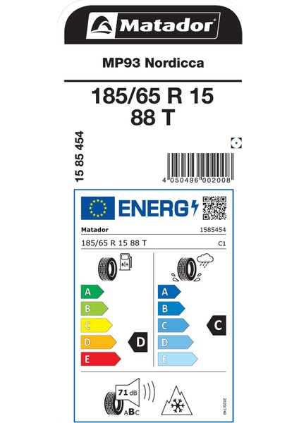 185/65R15 88T MP93 Kış Lastigi Üretim YILI:2025 fiyatları