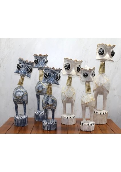 Buğz Ahşap 3'lü Deve Kuşu Seti 60 cm