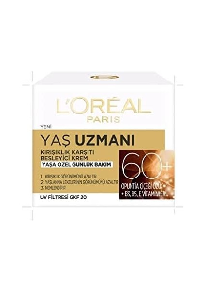 L&apos;oréal Parıs Yaş Uzmanı 60+ Kırışıklık Karşıtı Besleyici Krem modelleri