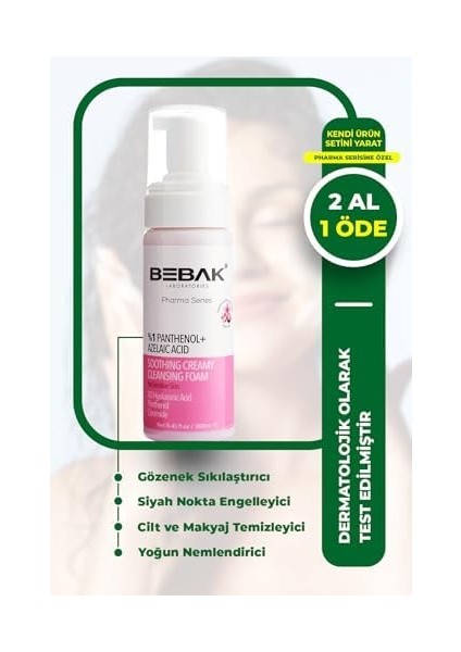 Bebak Pharma Series Hassas Ciltler Için Yatıştırıcı Temizleme Köpüğü 160 ml