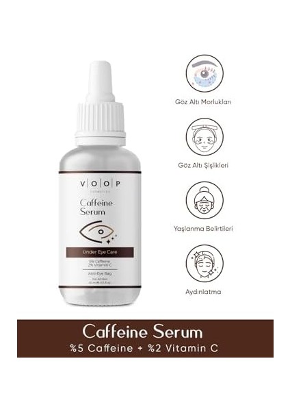 Kafein Göz Altı Morlukları Karşıtı 5% Caffeine + 2% Vitamin C 30 ml Serum