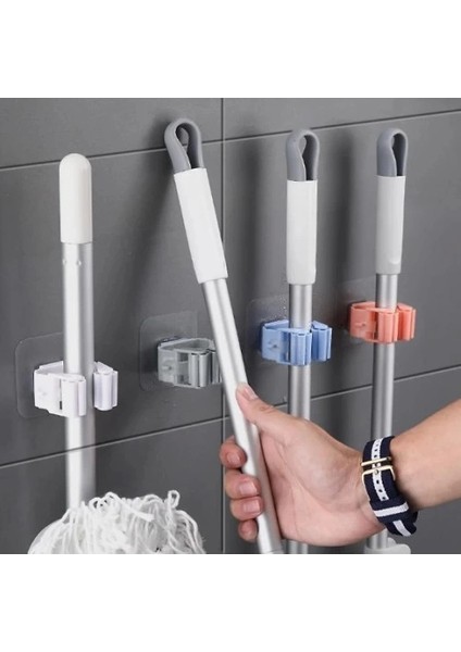 Buğz Yapışkanlı Mop Tutucu Seti 4 Adet