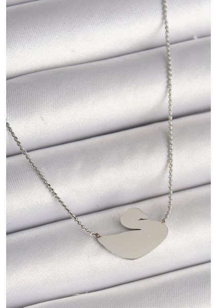 316L Çelik Gümüş Renk Zincir Kuğu Model Kadın Kolye - TJ-BKO9872 modelleri