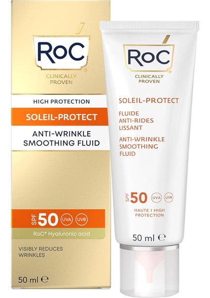 Roc Soleil-Protect Kırışıklık Karşıtı Likit Yüz Güneş Kremi SPF50 50 ml