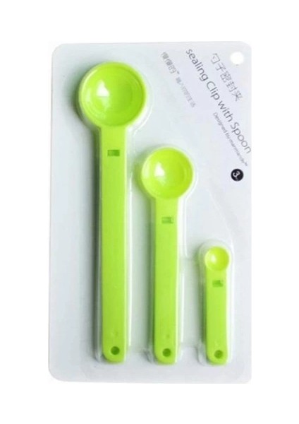 Buğz Ölçme Kaşıklı Poşet Klipsi 3'lü Paket