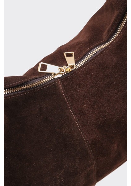 SÇ482 Kahverengi Süet Hakiki Deri Omuz Askılı Kadın Çanta modelleri