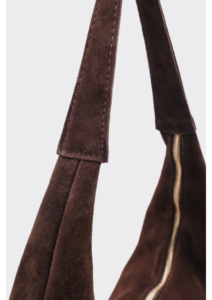 SÇ482 Kahverengi Süet Hakiki Deri Omuz Askılı Kadın Çanta fırsatları